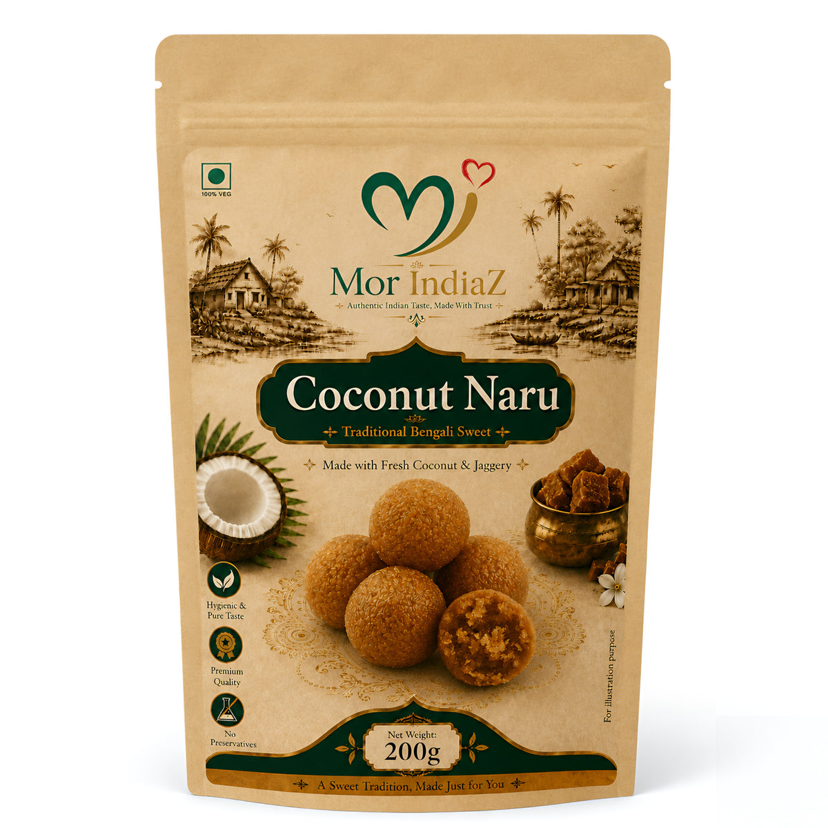 Mor IndiaZ Traditional Coconut Naru (2Pack 400gm)
